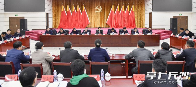 吴桂英主持召开座谈会。长沙晚报全媒体记者 余劭劼 摄