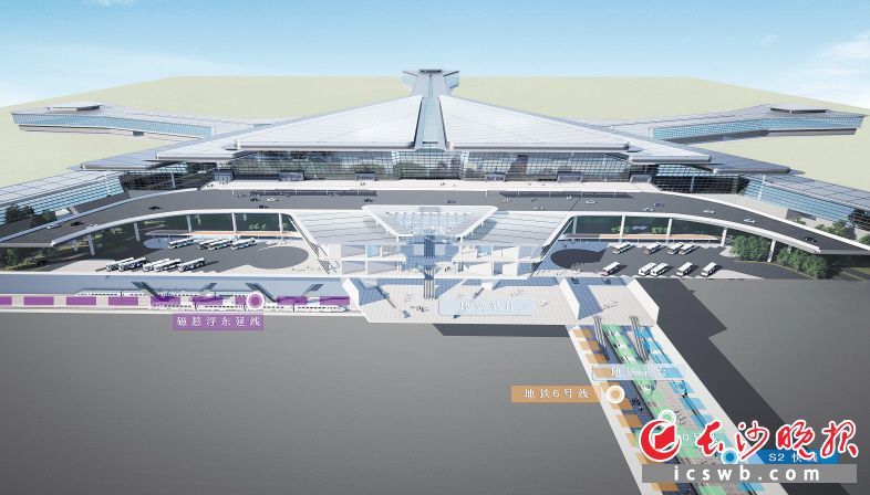 　　长沙机场改扩建工程综合交通枢纽（GTC）效果图