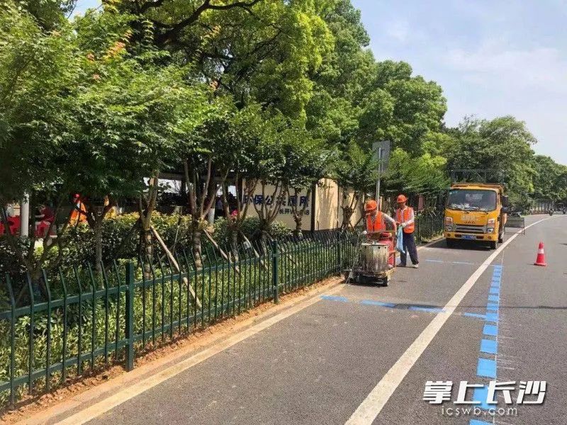 如厕专用停车位正在施工。 图片