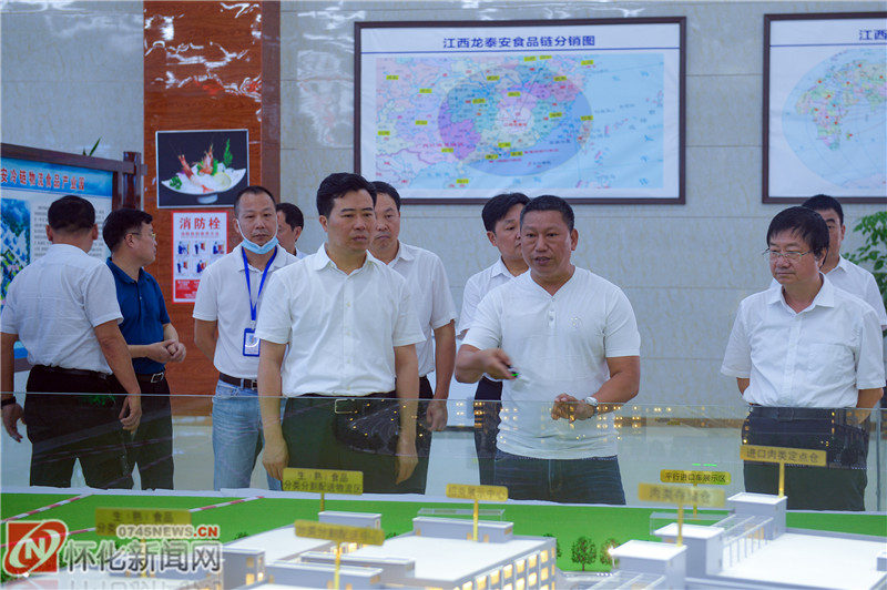 图为黎春秋在龙泰安冷链物流产业基地考察。