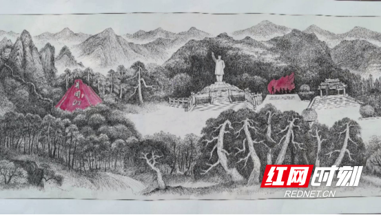 新邵83岁老党员初心不改 手绘长卷献礼建党百年36.png