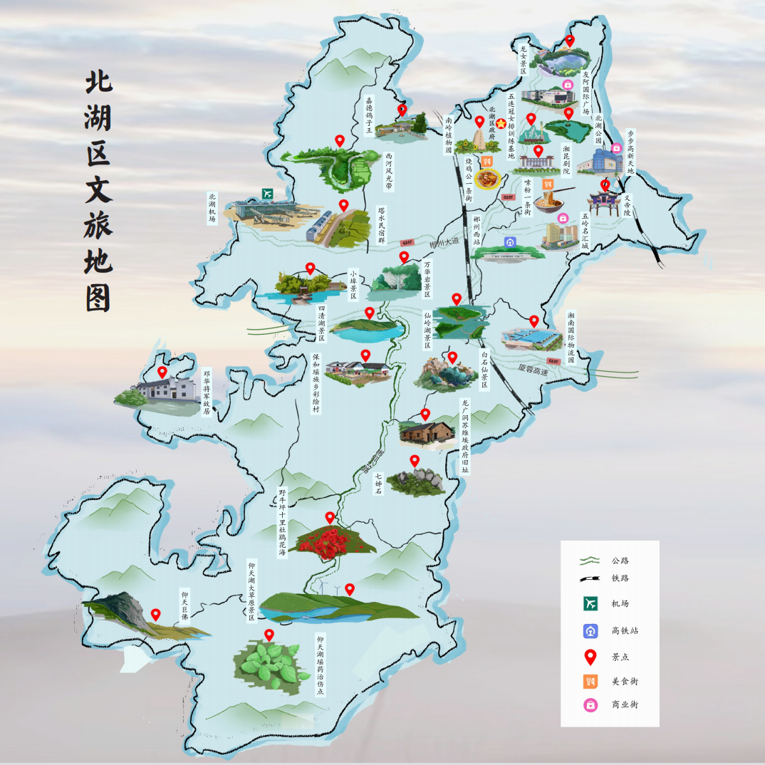 郴州市北湖公园地图图片