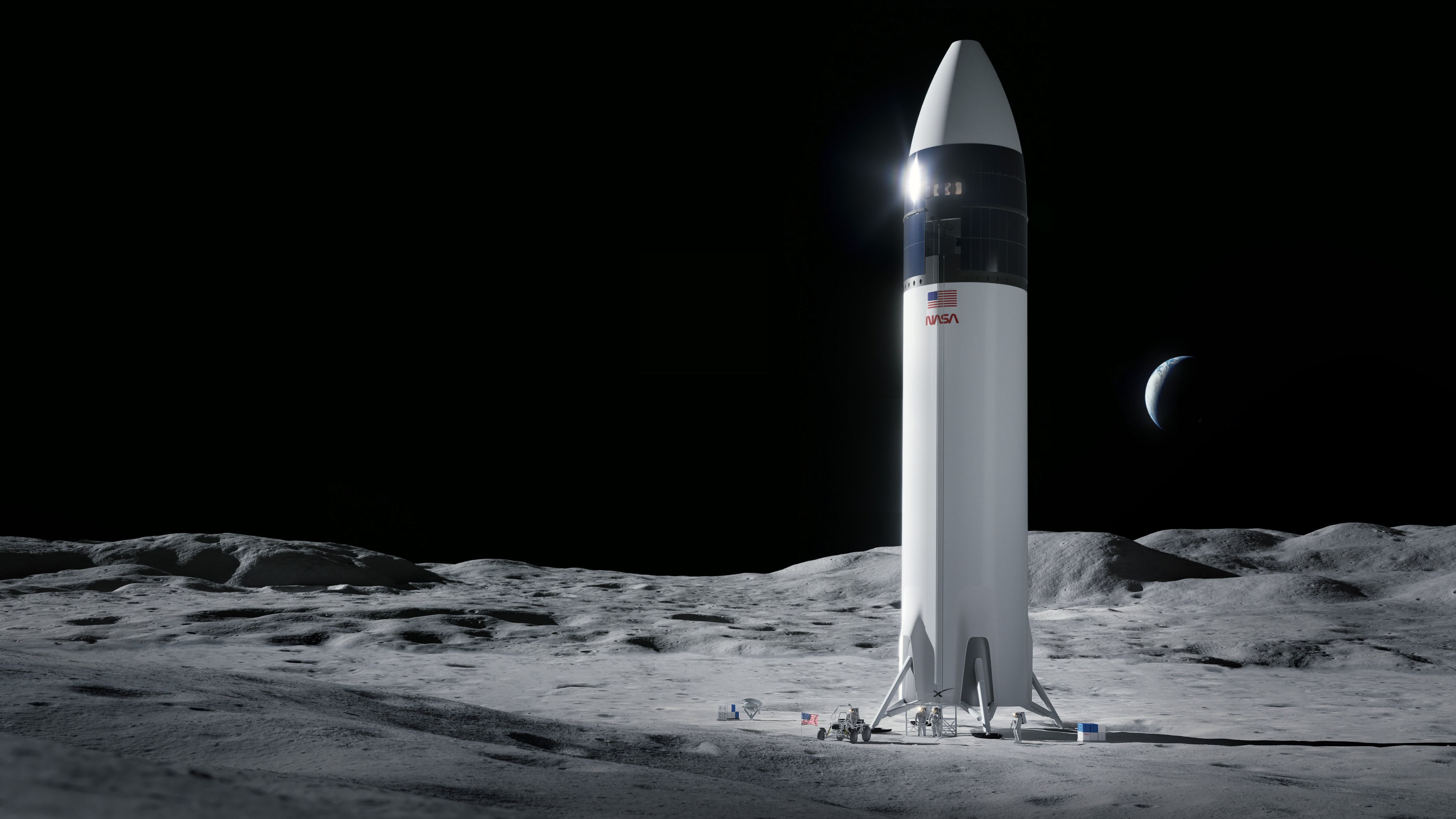 SpaceX发布的登月着陆器想象图