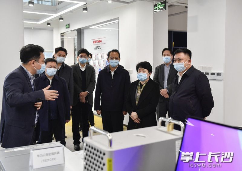 吴桂英、杨浩东一行调研马栏山视频文创产业园。