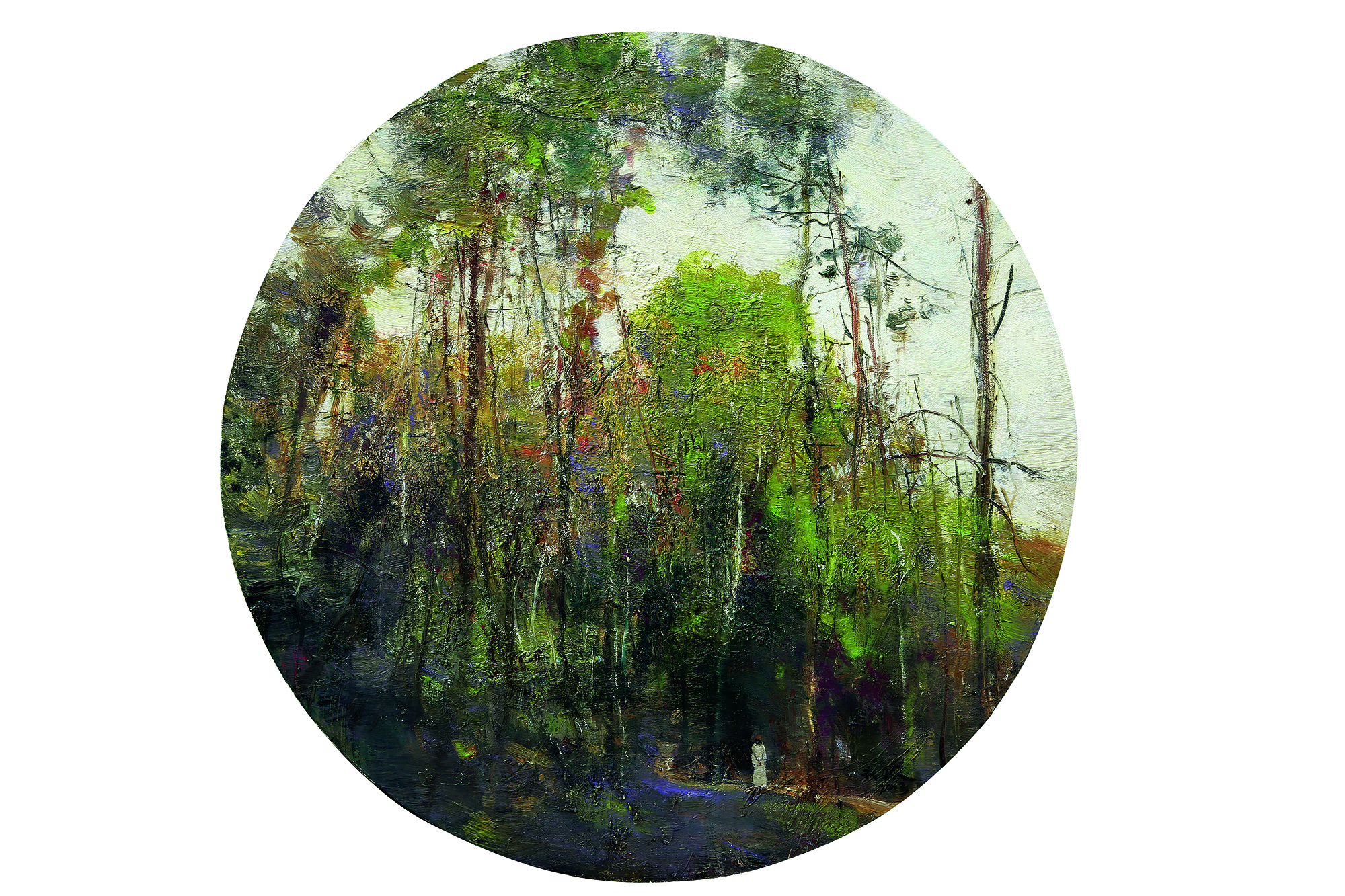 黄礼攸　山居秋暝图　布面油彩　90x90cm　2013年.jpg
