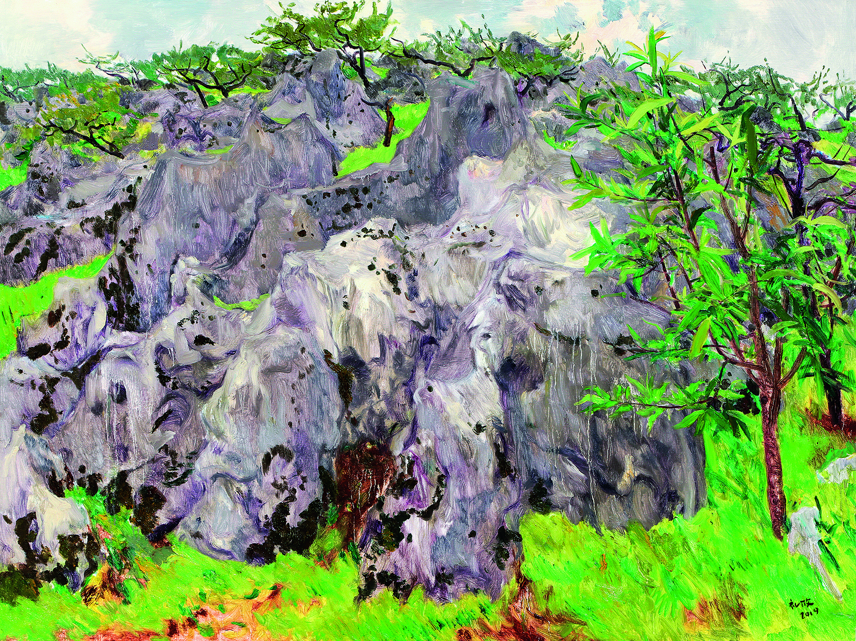 黄礼攸　十里桃源渡船坡·写生五　布面油彩　120x160cm　2019年.jpg
