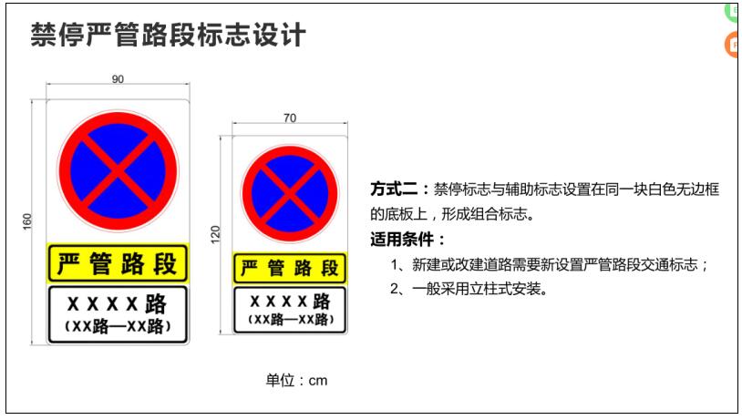 长沙城区禁停严管路标志示意图