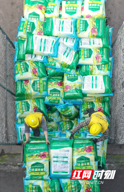  3月2日，在湖南省永州市道州铁路货运站，工人在装运肥料。 (13).jpg