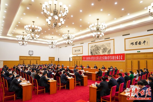 3日下午，出席十三屆全國人大五次會議的湖南代表團在北京駐地舉行第一次全體會議。.jpg