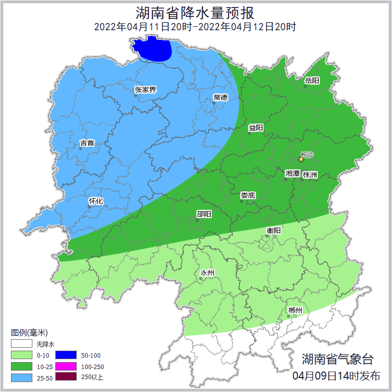 本周末湖南大部“晴热”天气持续 11日晚开始有较强降雨过程