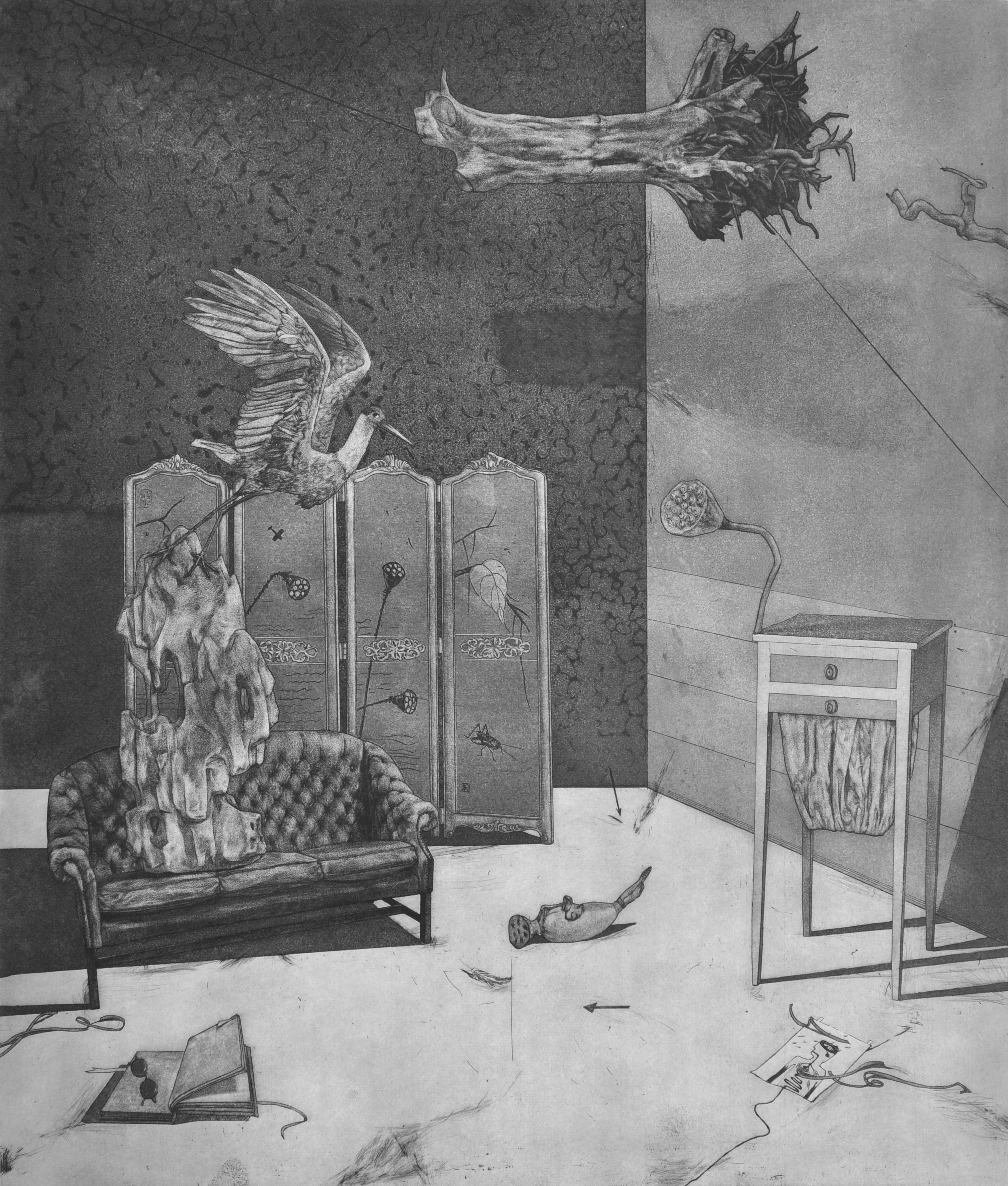 《游木飞鸟》 50×60cm 铜版画 2016年.jpg