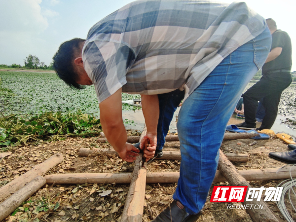 陈建华帮忙绑木架，被铁丝划伤右手的鲜血沾满了铁钳.jpg