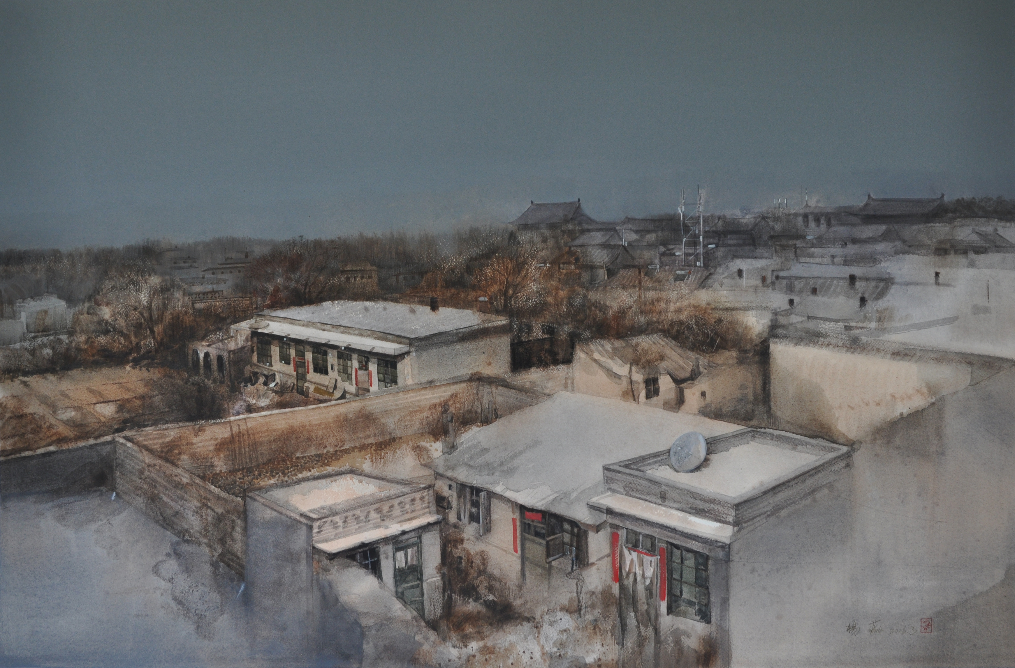 《城南旧事之五》75×96cm 纸上水彩   2016（第五届湖南女水彩画家作品展优秀奖）.jpg