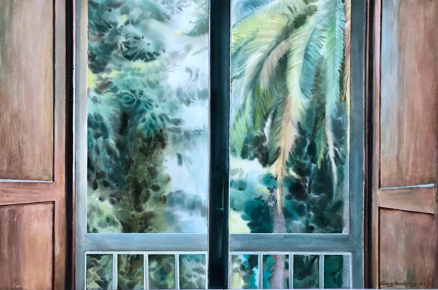 江南芳-《夏日的挥霍》-65x98cm-2022-纸本水彩-湖南省怀化市鹤城区怀化学院西校区-18702774527_副本.jpg