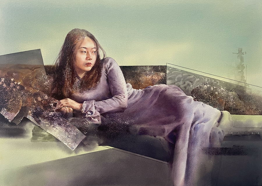 《灰紫色裙子一》水彩《 56×76cm副本_副本.jpg 《灰紫色裙子一》水彩《 56×76cm副本_副本.jpg
