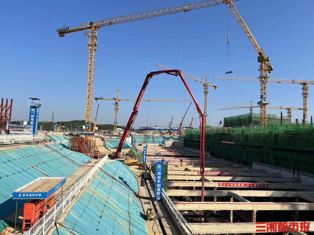 长沙高铁西站站房基础施工完成80% 预计2025年投用