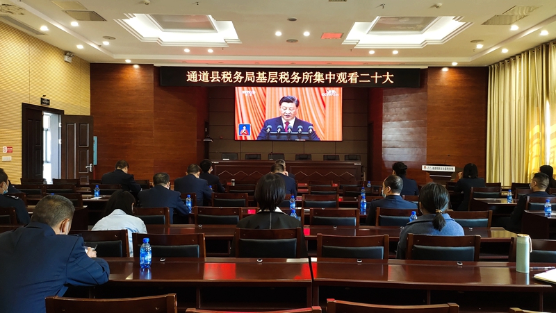 11县税务局集中收看中国共产党第二十次全国代表大会开幕会盛况.jpg