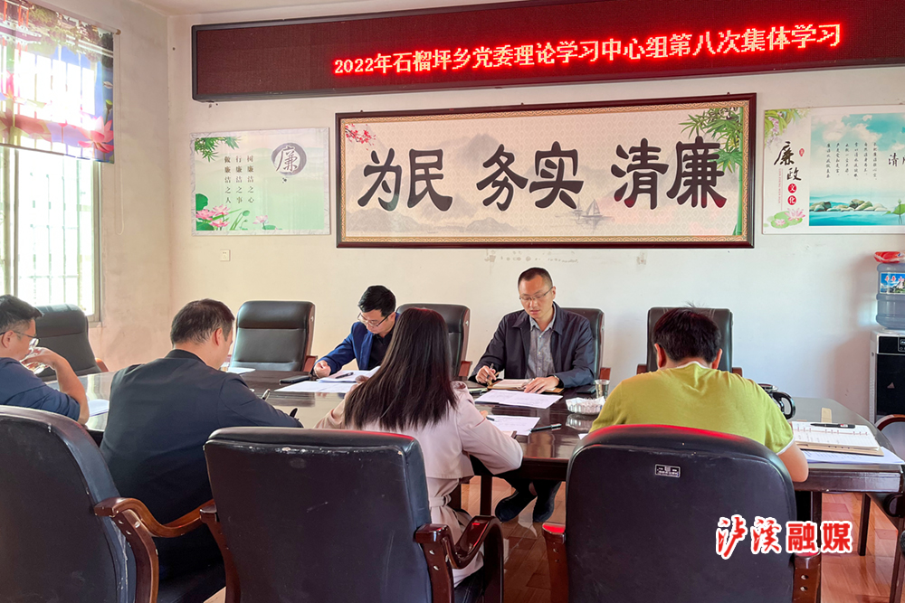 24石榴坪乡党委理论学习中心组学习讨论党的二十大报告.jpg