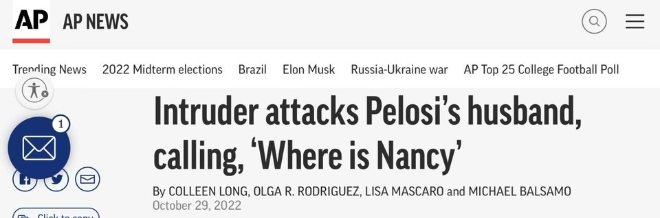 佩洛西丈夫遇袭 外媒:“美国政治正在溃烂”_fororder_1