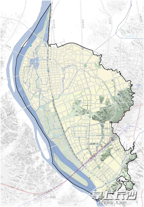 长沙南中心规划范围示意图。