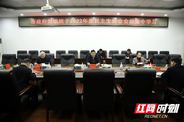 邵阳市政府党组班子开展2022年度民主生活会会前集中学习