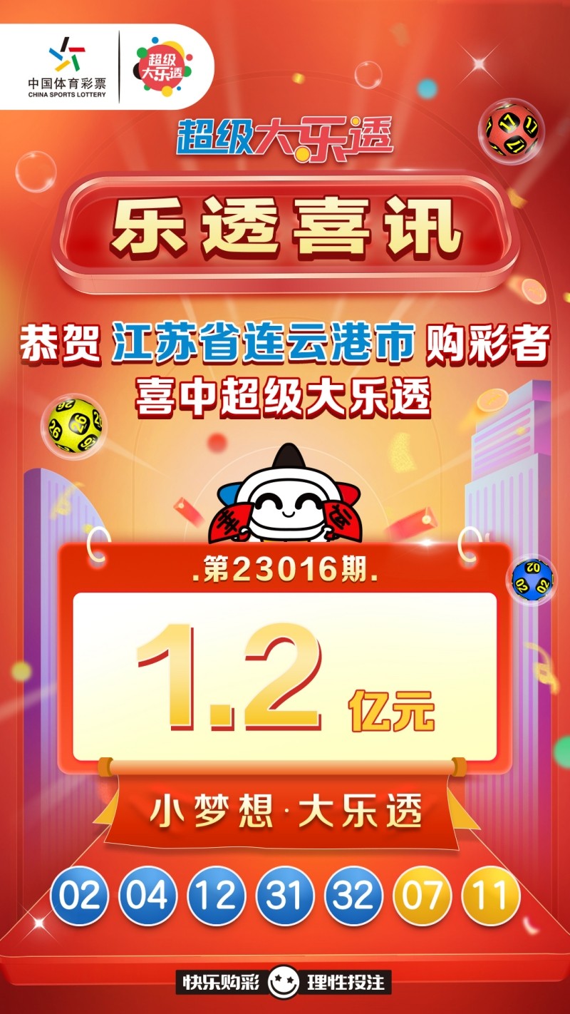 大乐透开出11注一等奖 江苏单票揽奖1.2亿_副本.jpg
