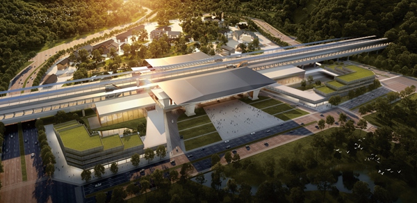 大足石刻站建成后效果图。大足区网信办供图