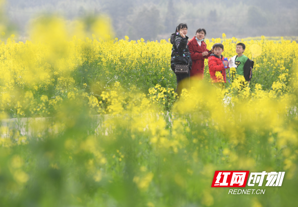 2月25日，在湖南省永州市道县祥霖铺镇两河口村，人们在油菜花间赏花游玩。 (1).jpg