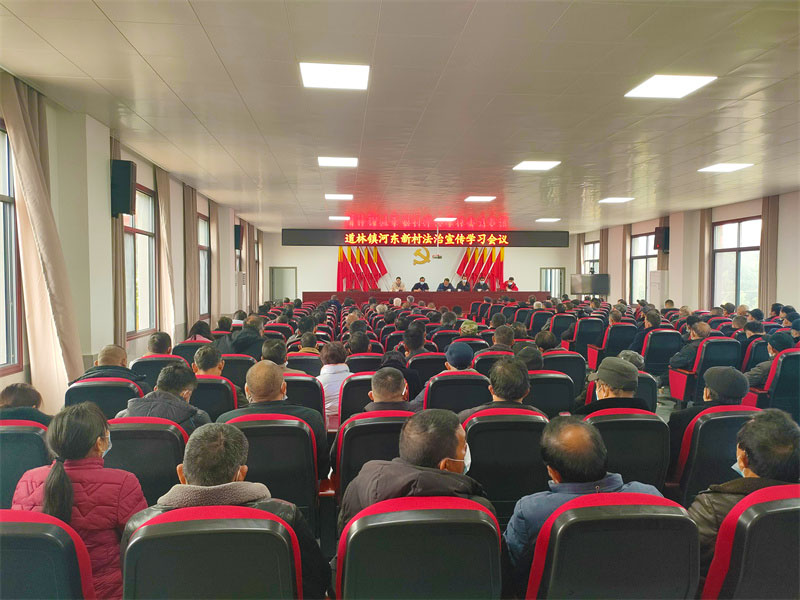 河东新村召开的法治宣传会议。受访单位供图