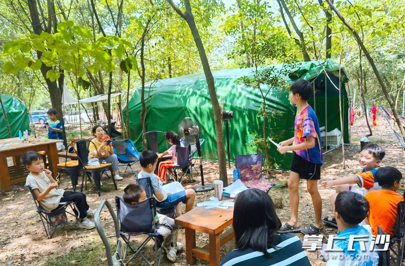 这个暑假，长沙5个家庭的9名孩子在森林里住了7天。均为黄俊供图