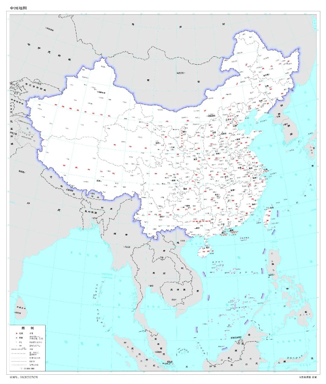 中国地图 1∶1000万 (界线版 有邻国 无河流 线划(二).jpg