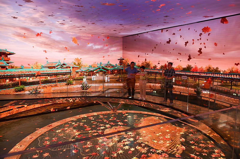 People visit Jinling Town to explore an animated space in Nanjing City, Jiangsu Province, September 10, 2023. /CFP