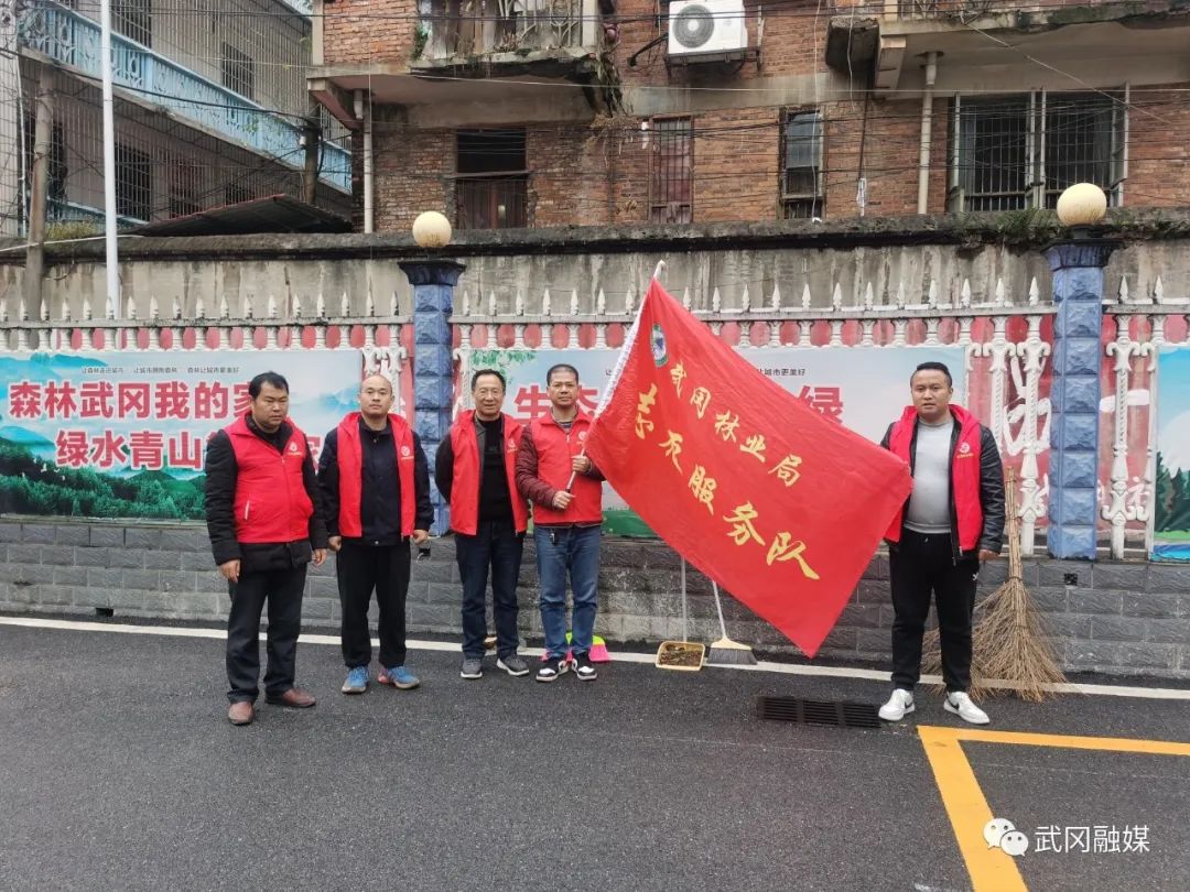 武冈市林业局凝心聚力助创文 志愿活动显担当(图1)
