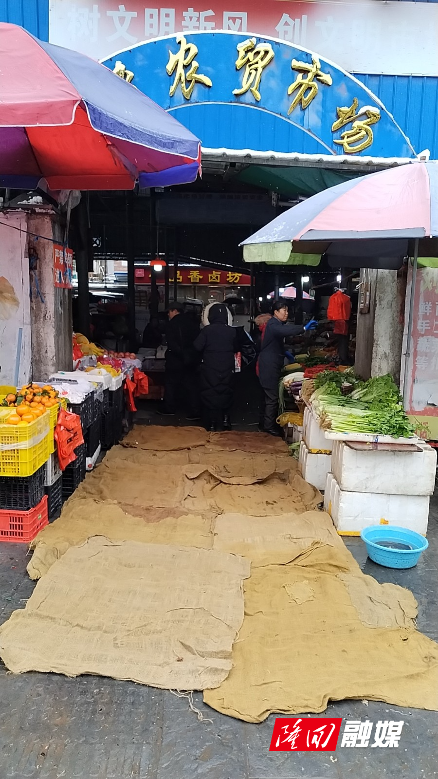 隆回县市场服务中心及时除雪确保市场安全(图3)
