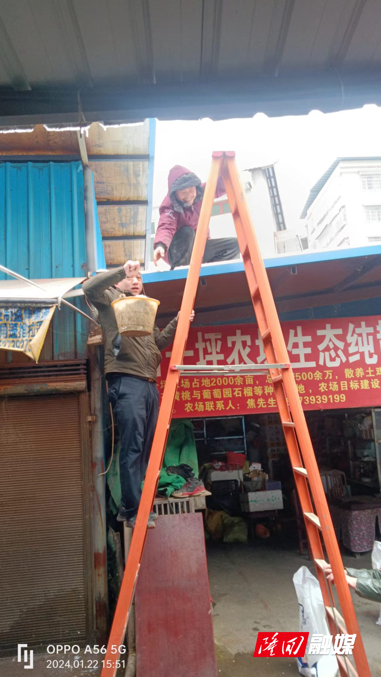 隆回县市场服务中心及时除雪确保市场安全(图2)