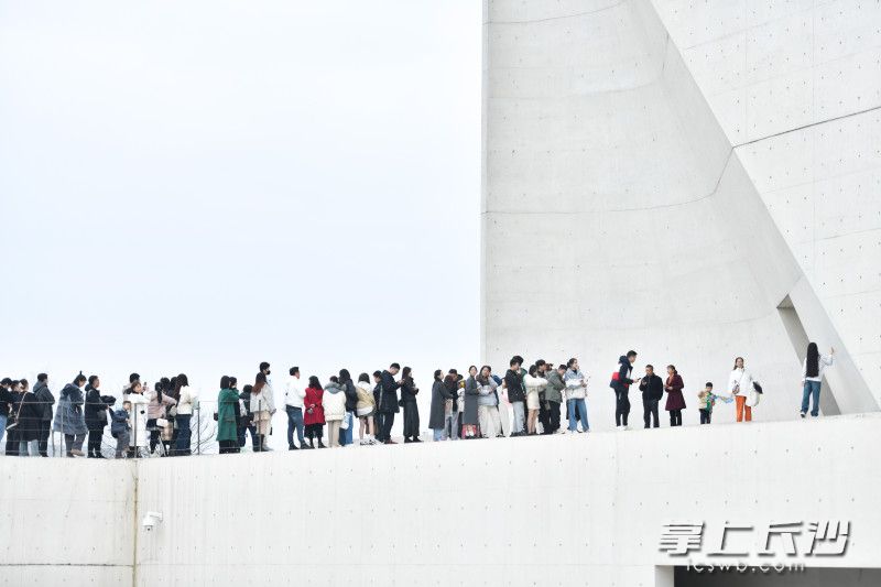 2月13日，下午，谢子龙影像艺术馆，长长的打卡队伍也早早已是里外两层。