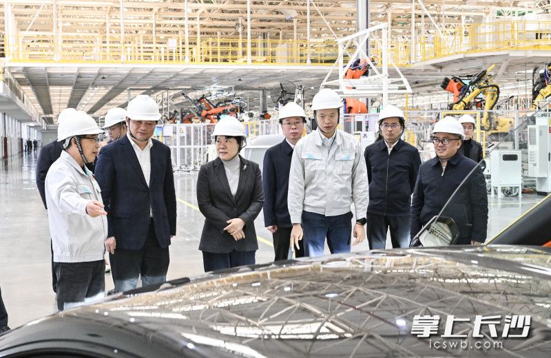 吴桂英在广汽埃安长沙工厂项目调研。