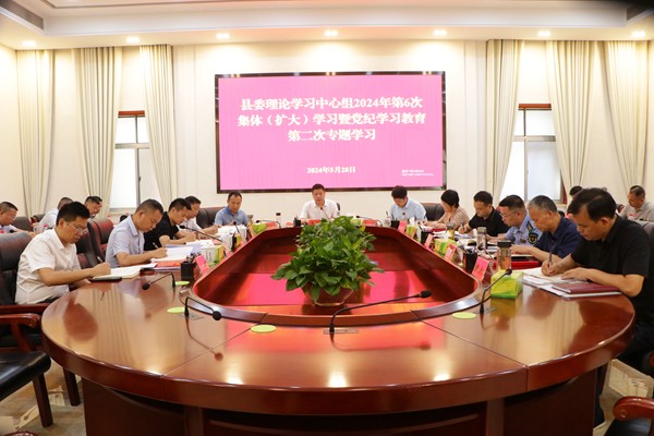 安乡县开展县委理论学习中心组2024年第6次集体（扩大）学习暨党纪学习教育第二次专题学习