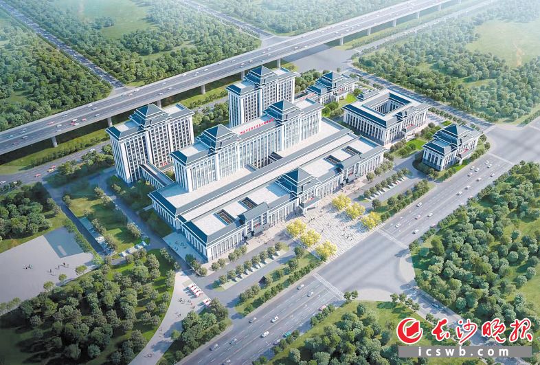 湖南中医药大学第二附属医院（湖南省中医院）河西新院区效果图。均为医院供图