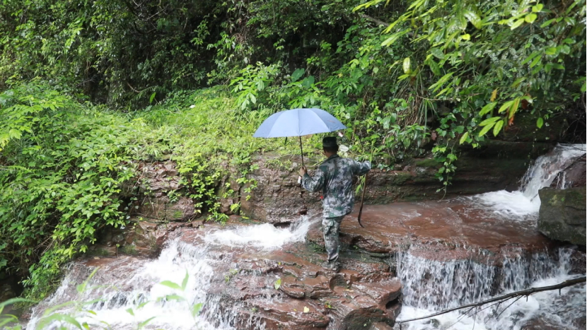 生态护林员在巡山（黄春华/摄）