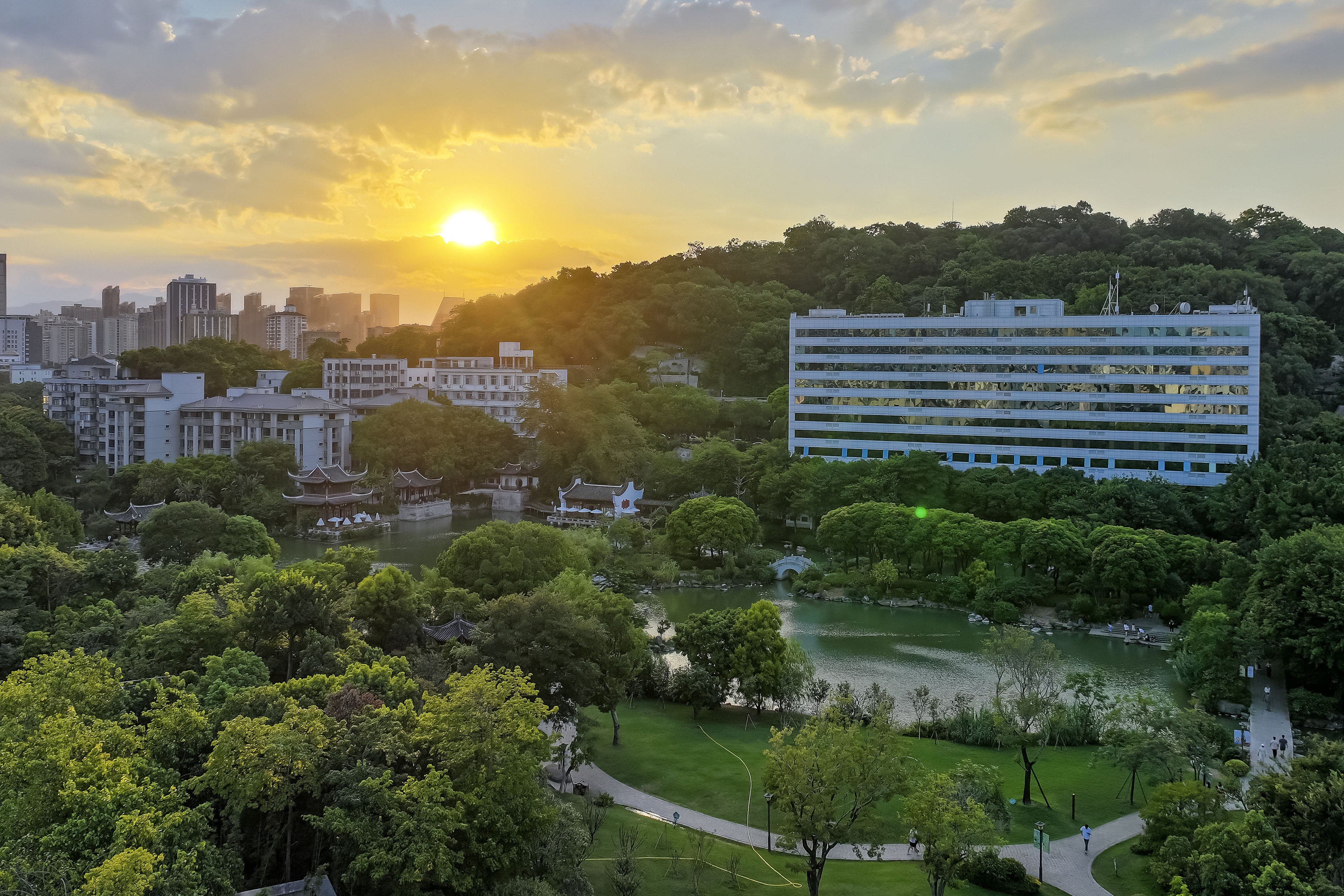 2024年7月17日，福州市鼓楼区黎明湖生态湿地公园。