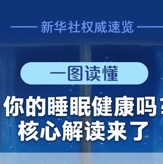 健康科普丨一图读懂 你的睡眠健康吗？核心解读来了