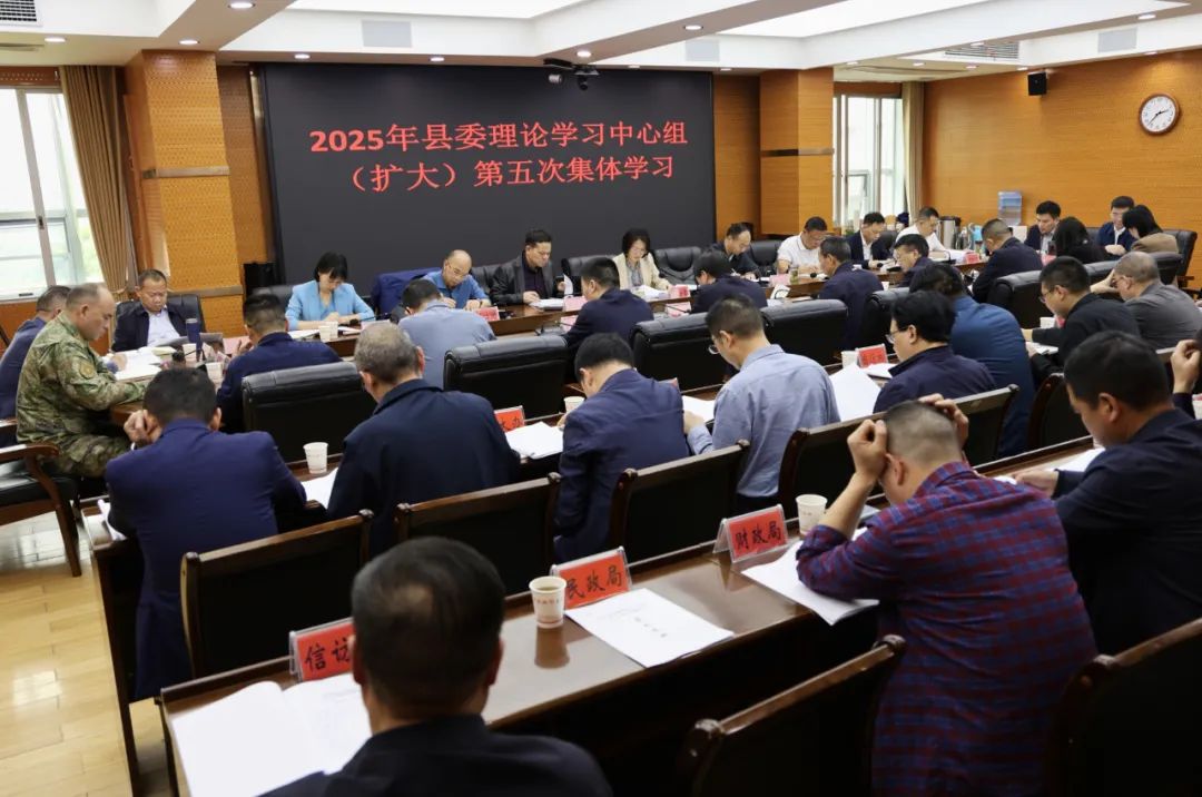 新邵县委理论学习中心组（扩大）举行2025年度第五次集体学习(图2)