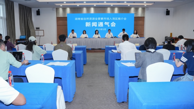 湖南自然资源全要素平台湾区推介会新闻通气会。全媒体记者 范宏欢 摄