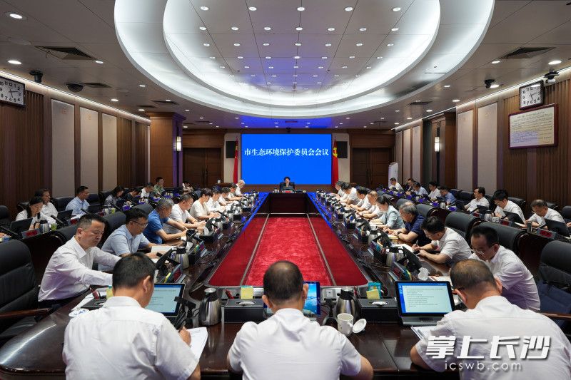 5月20日，省委常委、市委书记、市生态环境保护委员会主任吴桂英主持召开市生态环境保护委员会会议。 长沙晚报全媒体记者 郭雨滴 摄