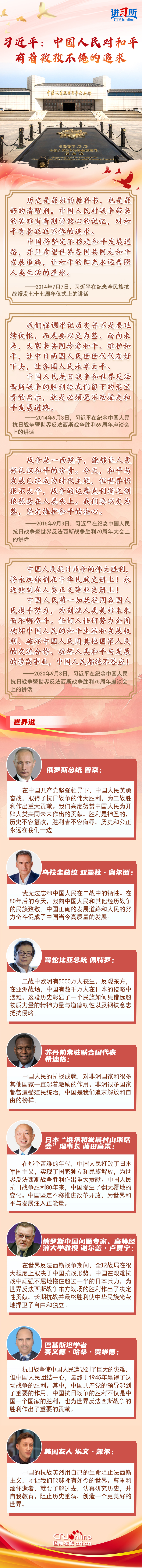 演讲中心·反日本战争80周年xi jinping：中国人不懈