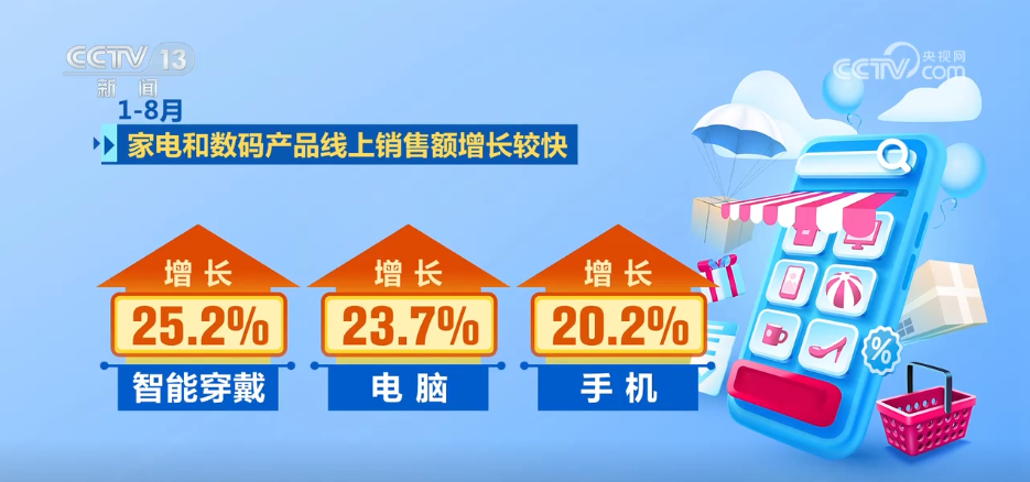 我国家的电子商务在头8个月内保持健康和快速的