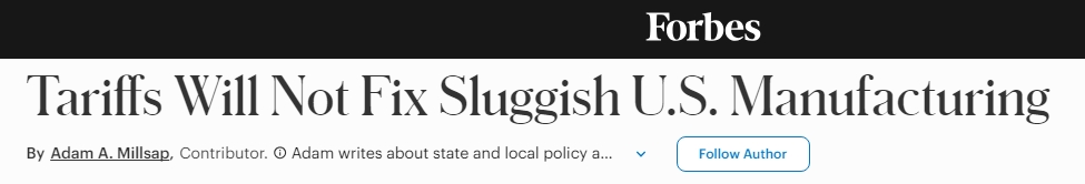 【世界谈】美媒：关税不是解决美国制造业老问