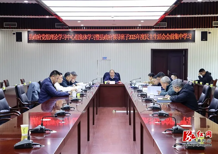 胡宏林主持召开县政府党组理论学习中心组集体学习暨县政府领导班子2025年度民主生活会会前集中学习
