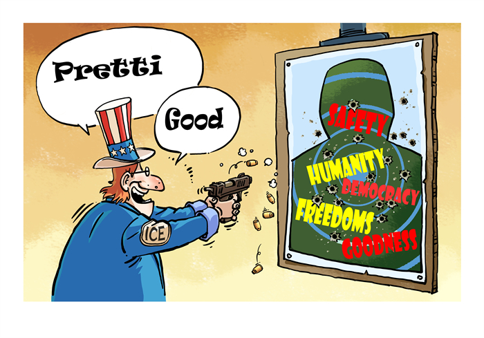 漫评美暴力执法：“瞄准击中”